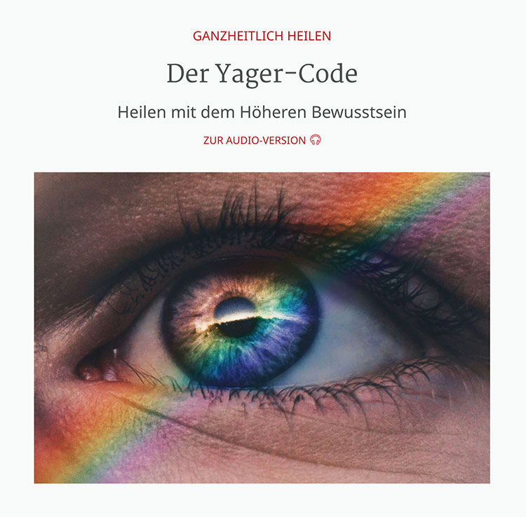 Presse-Artikel – Der Yager-Code – Titel-Text und Nahaufnahme eines Auges